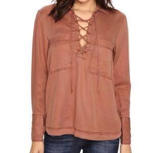 Free People Under Your Spell Lace Up Top